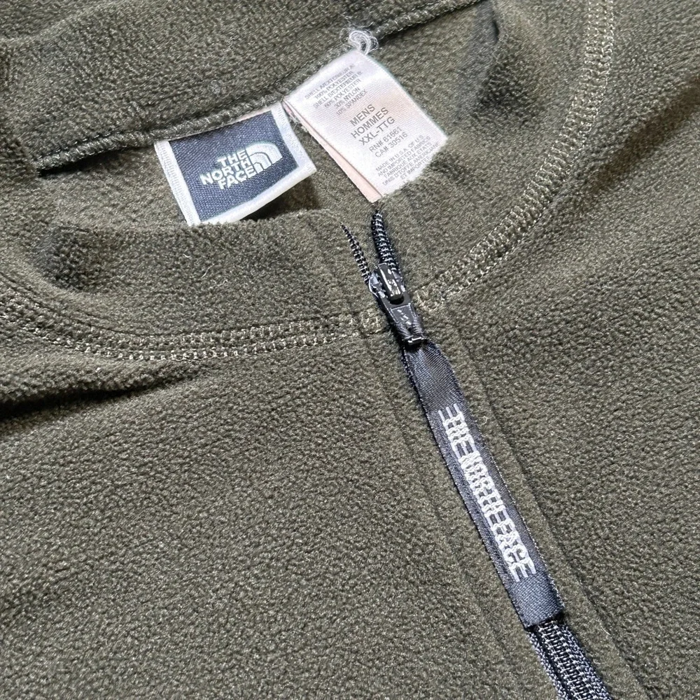 Vintage Y2K The North Face Mens Fleece Quarter Zip XXL Olive Green
